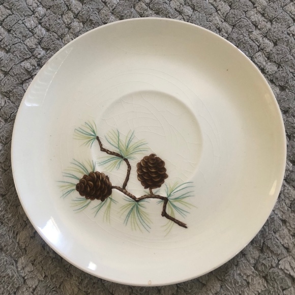 French Saxon China Pine Cone Tea Cups Saucers Plates Set 2837-S-54 Lot Bundle - Picture 6 of 7